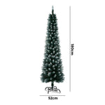 Slim Christmas Tree 1.8M 6FT Green & White Artificial Xmas Tree Decor