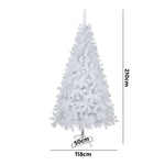 White Christmas Tree 1.8M 6FT 650 Tips Artificial Holiday Decoration