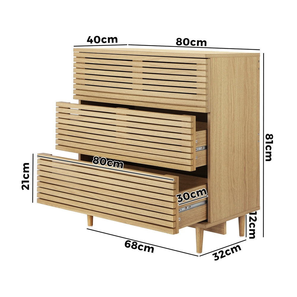 3 Chest of Drawers Tallboy Cabinet Bedroom Clothes Unique Furniture