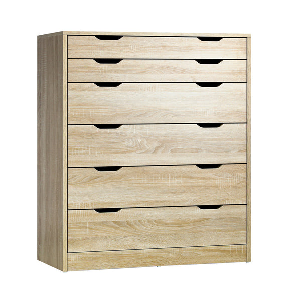  Stylish and Functional: Wooden 6-Drawer Chest of Drawers for Clothes Storage