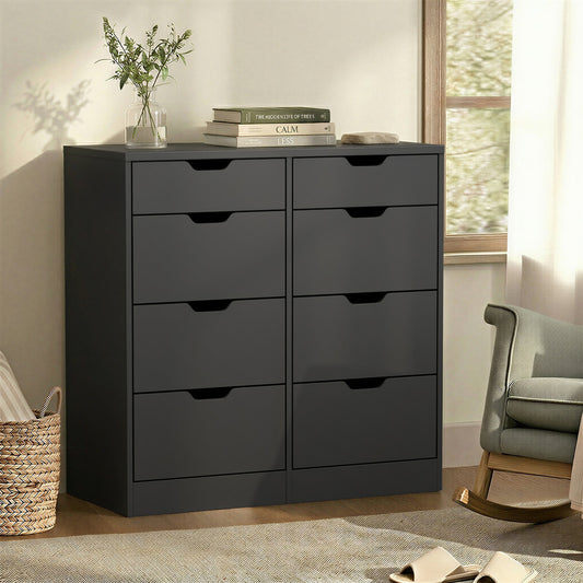 8 Chest of Drawers Tallboy Cabinet Bedroom Storage Black