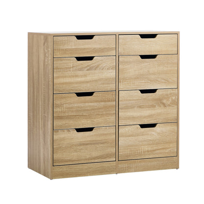 8 Chest of Drawers Tallboy Cabinet Bedroom Storage Natural