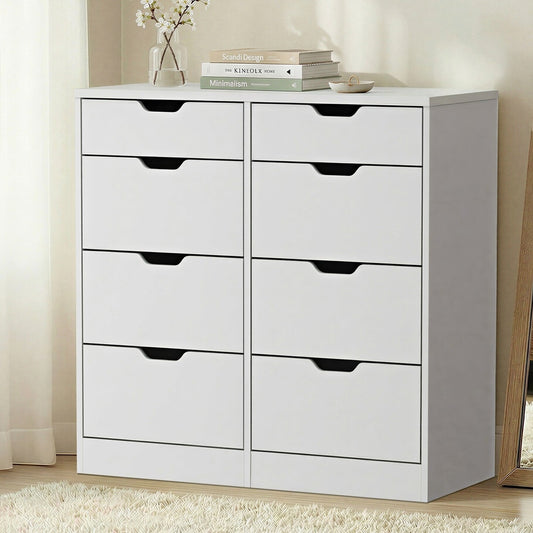 8 Chest of Drawers Tallboy Cabinet Bedroom Storage White