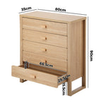 5 Drawer Tallboy Dresser Natural Wood | HomeAndLiving