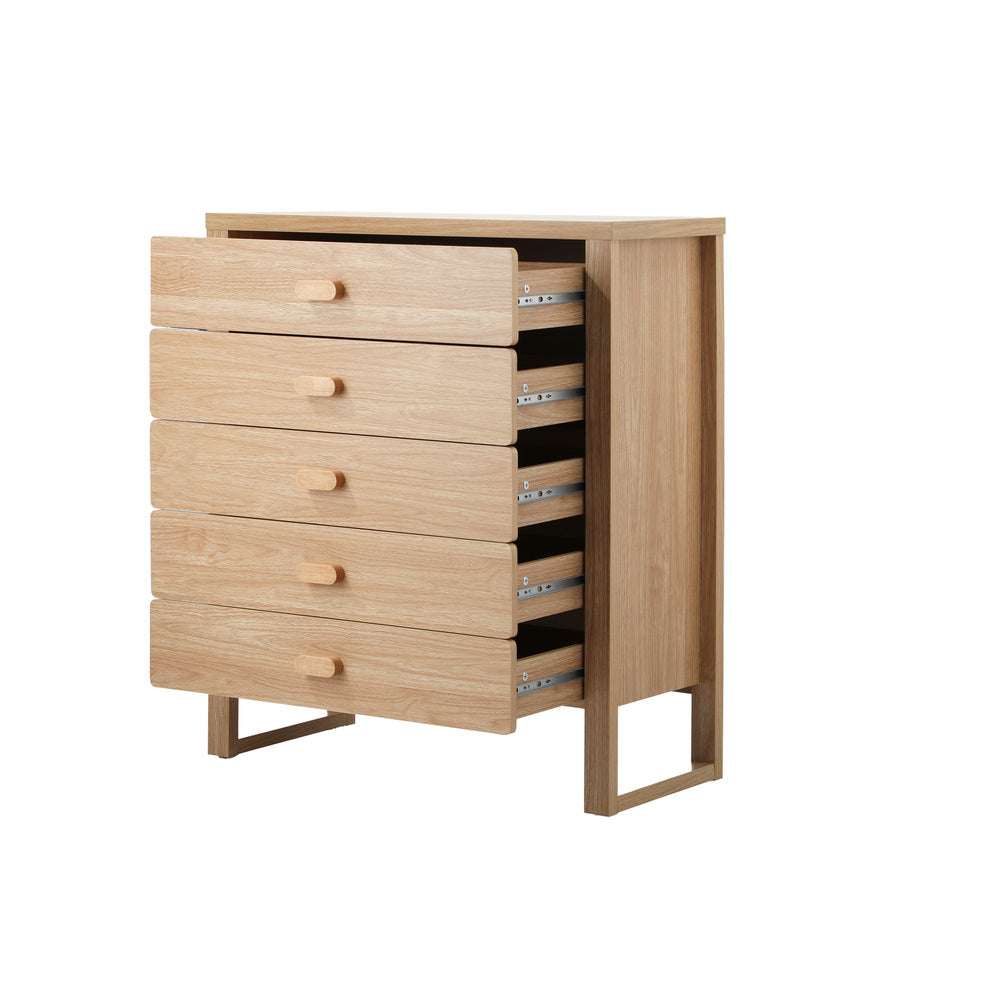 5 Drawer Tallboy Dresser Natural Wood | HomeAndLiving - 9