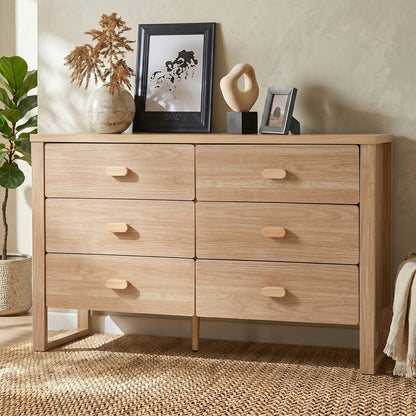 6 Drawer Chest Dresser Natural Wood | HomeAndLiving