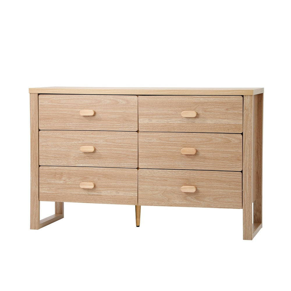 6 Drawer Chest Dresser Natural Wood | HomeAndLiving - 2