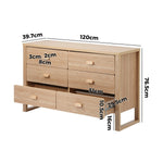 6 Drawer Chest Dresser Natural Wood | HomeAndLiving