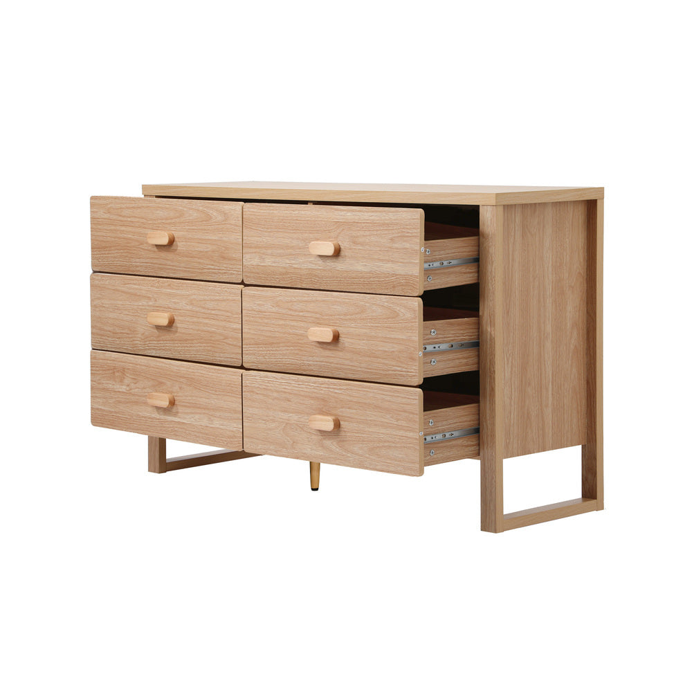 6 Drawer Chest Dresser Natural Wood | HomeAndLiving - 6