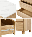 4 Chest of Drawers Dresser  Marble Top Natural
