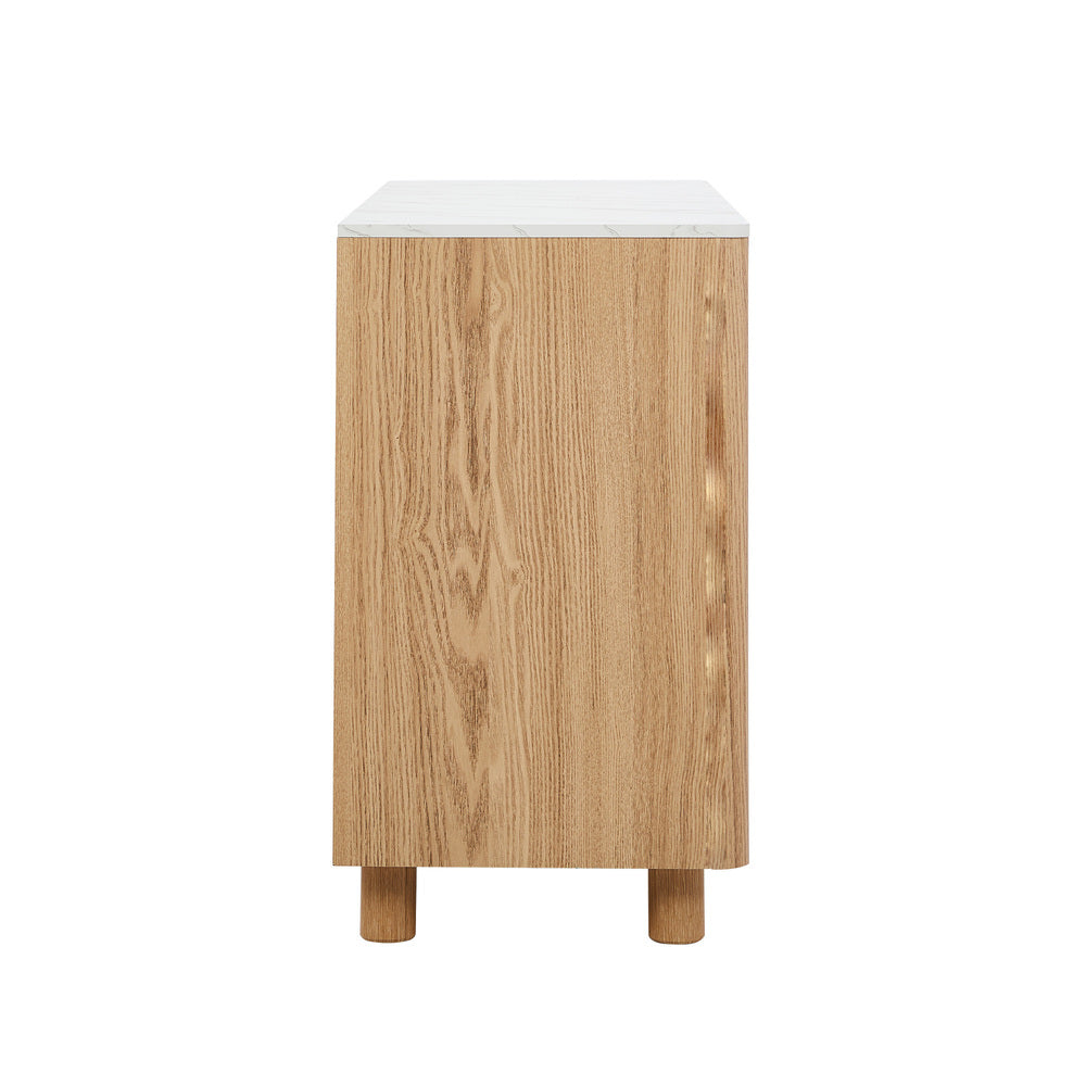 6 Chest of Drawers Dresser  Marble Top Natural