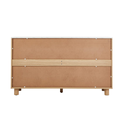 6 Chest of Drawers Dresser  Marble Top Natural