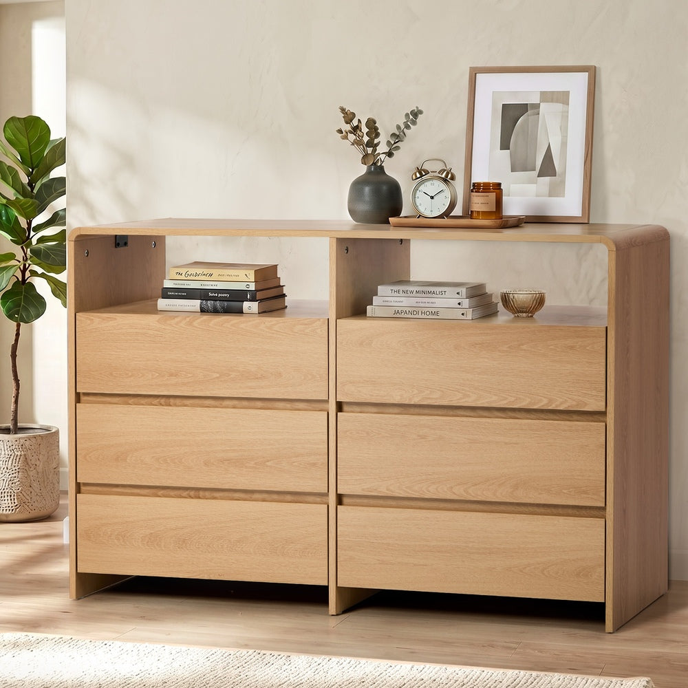 Natural Chest Of Drawers Storage 120x40x73cm