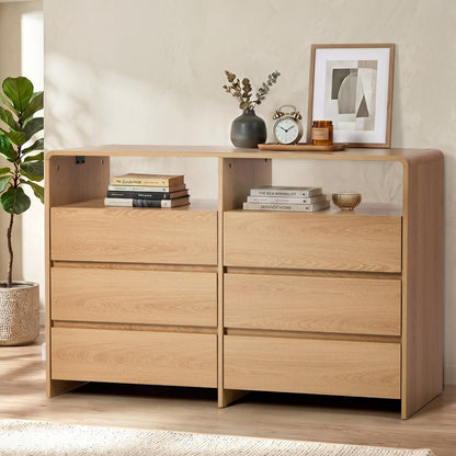 Natural Chest Of Drawers Storage 120x40x73cm