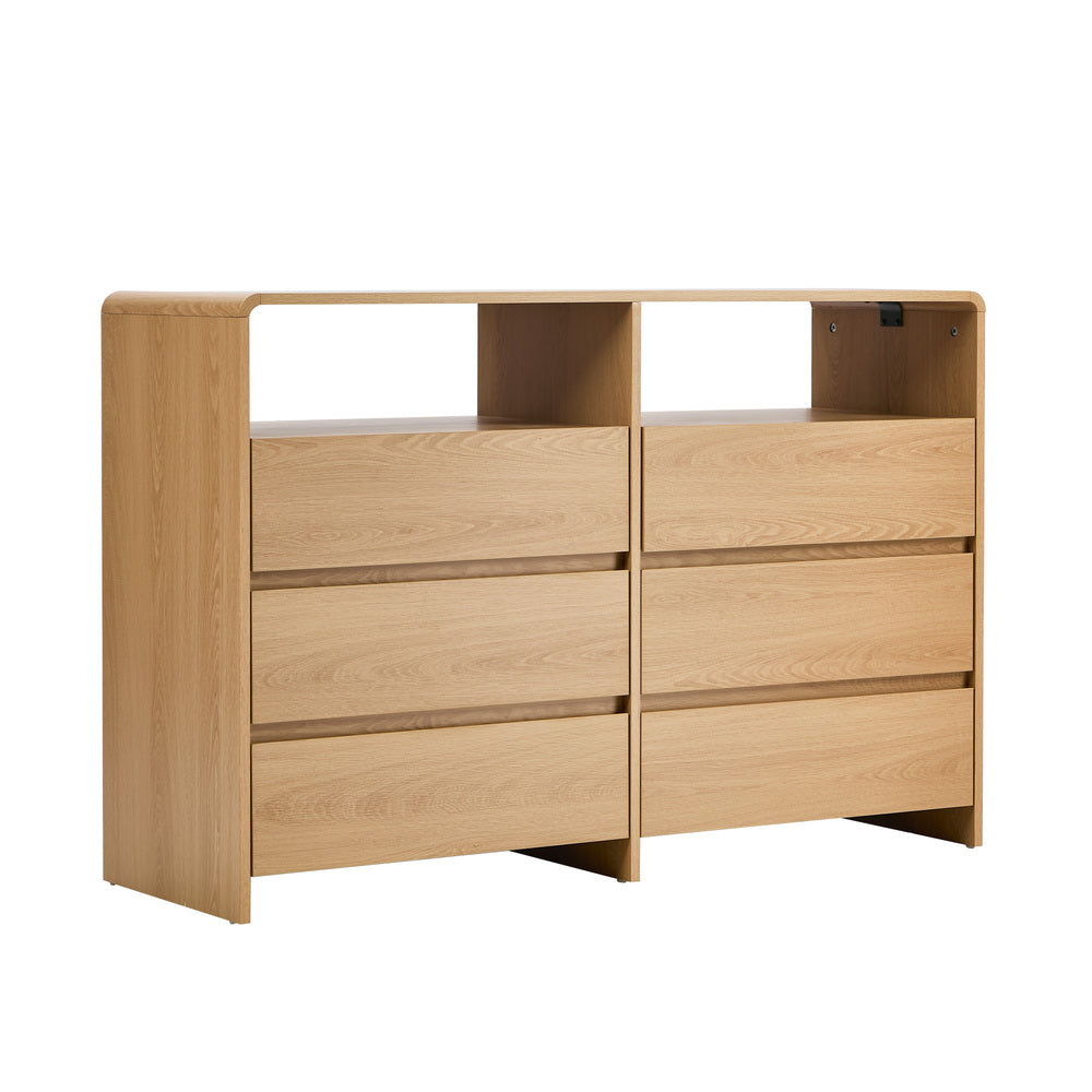 Natural Chest Of Drawers Storage 120x40x73cm