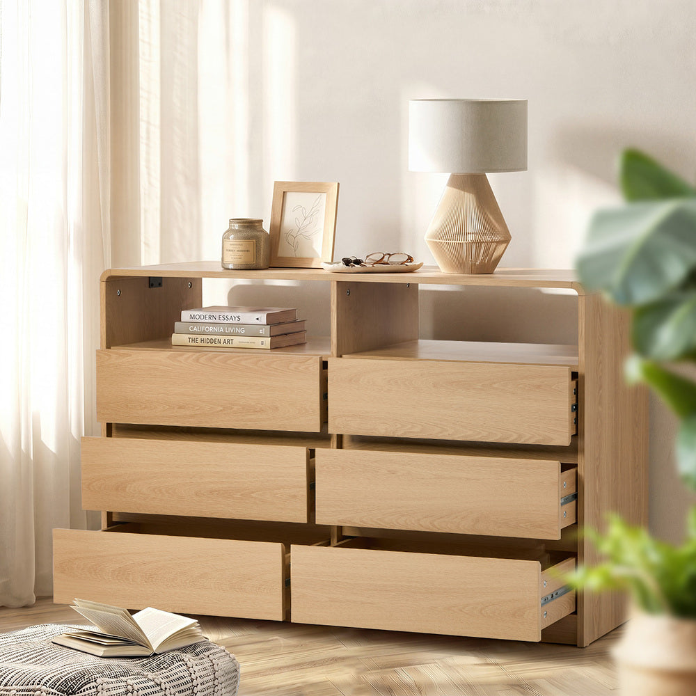 Natural Chest Of Drawers Storage 120x40x73cm