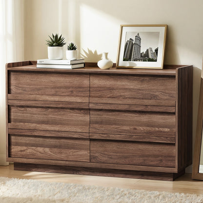 Chest Drawers Walnut Storage 120x39.5x73cm