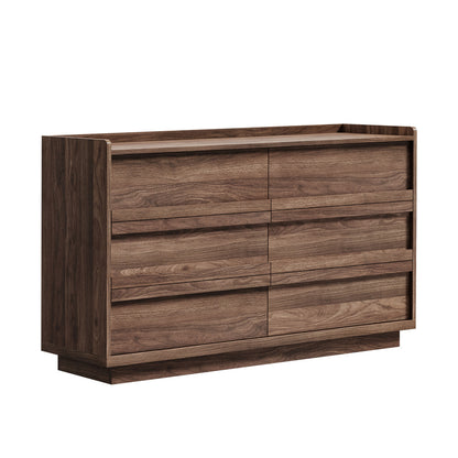 Chest Drawers Walnut Storage 120x39.5x73cm