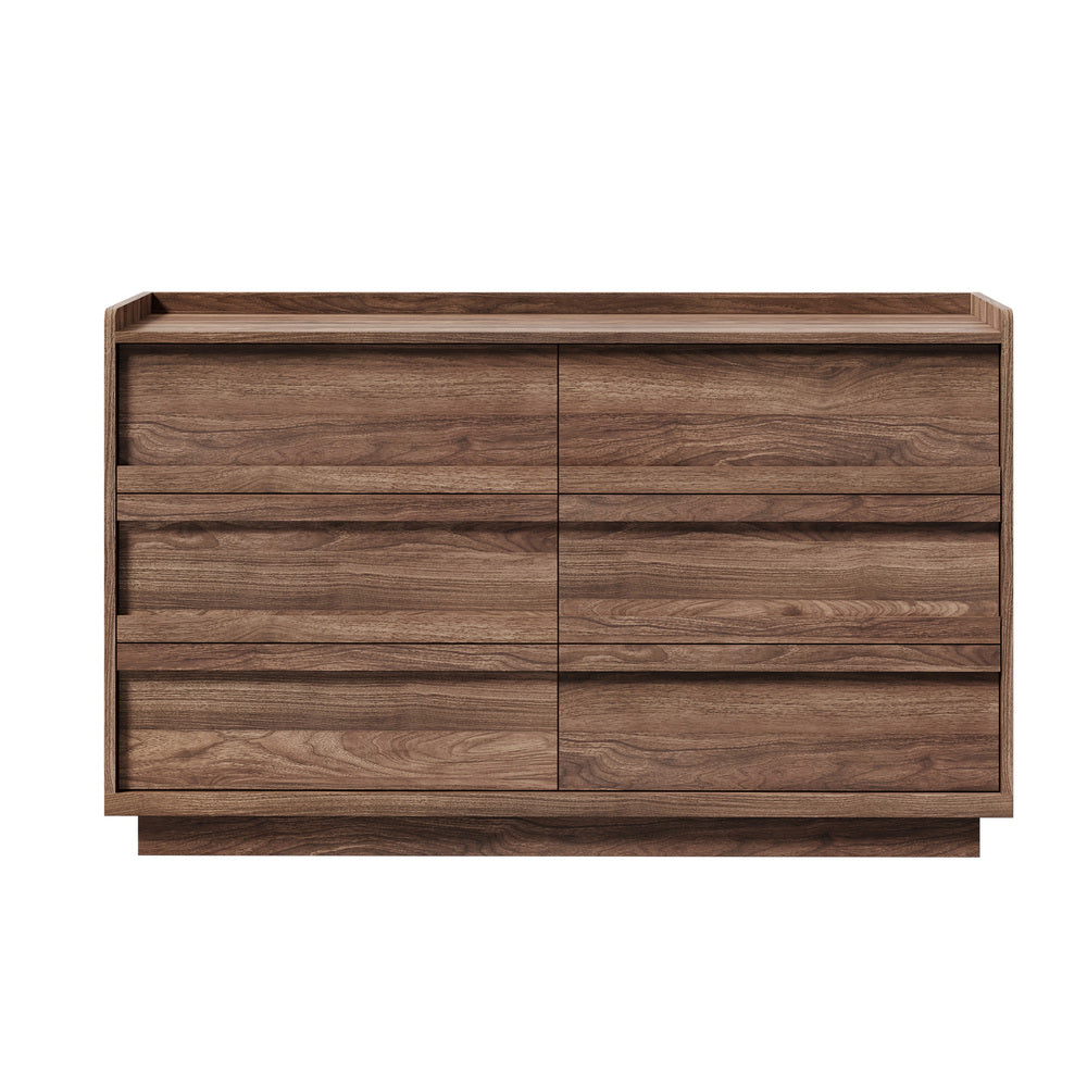 Chest Drawers Walnut Storage 120x39.5x73cm