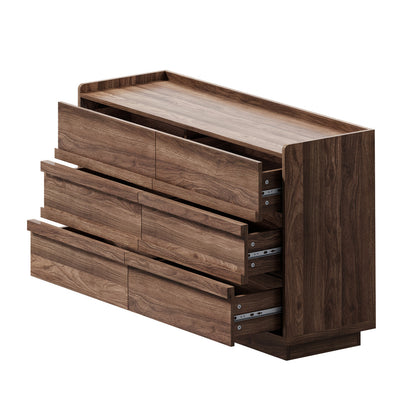 Chest Drawers Walnut Storage 120x39.5x73cm