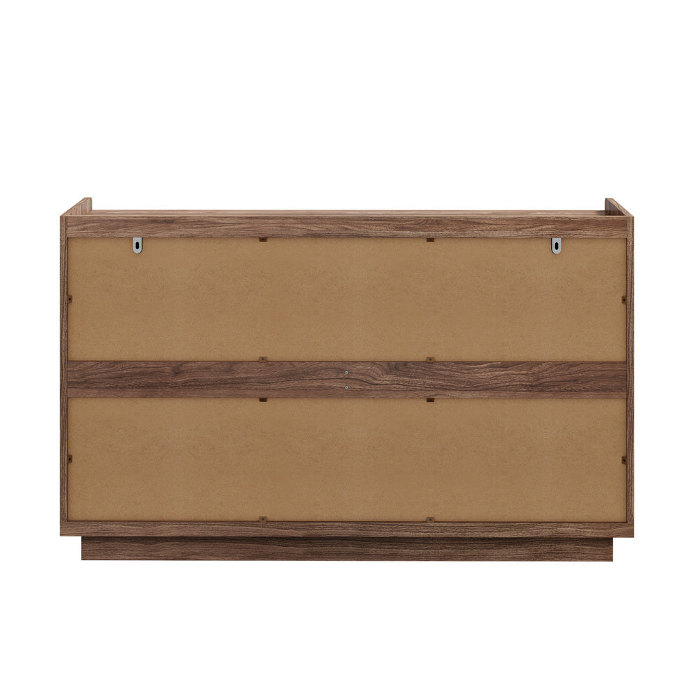 Chest Drawers Walnut Storage 120x39.5x73cm