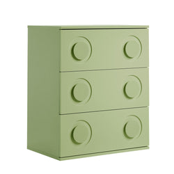 3 Drawer Chest Cabinet Bedroom Dresser Storage Nightstand Green
