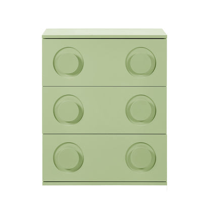 3 Drawer Chest Cabinet Bedroom Dresser Storage Nightstand Green