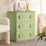 3 Drawer Chest Cabinet Bedroom Dresser Storage Nightstand Green
