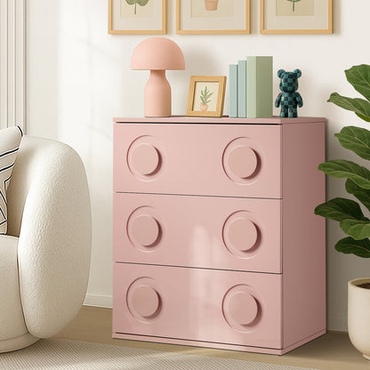7 Drawer Chest Bedroom Dresser Storage Cabinet Nightstand Pink & White