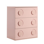 3 Drawer Chest Bedroom Dresser Storage Cabinet Nightstand Pink & White