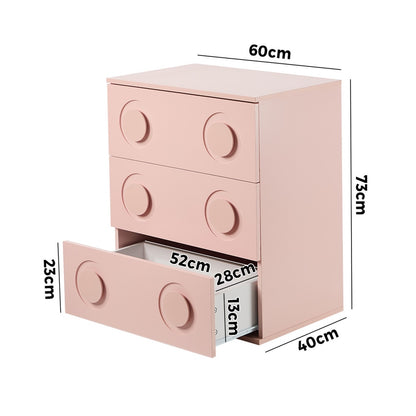 12 Drawer Chest Bedroom Dresser Storage Cabinet Nightstand Pink & White