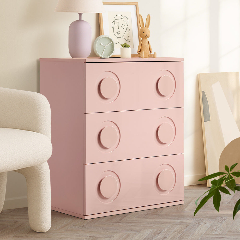 11 Drawer Chest Bedroom Dresser Storage Cabinet Nightstand Pink & White