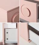 3 Drawer Chest Bedroom Dresser Storage Cabinet Nightstand Pink & White