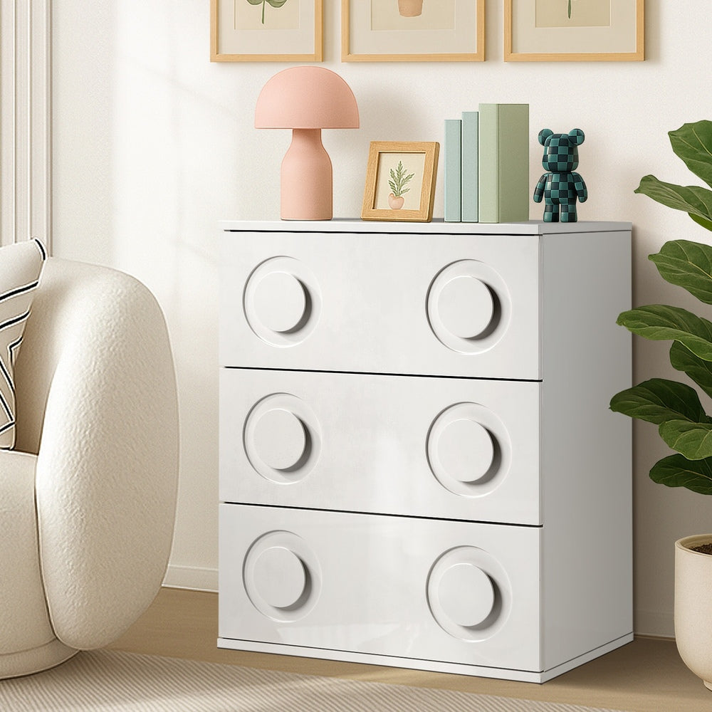 19 Drawer Chest Bedroom Dresser Storage Cabinet Nightstand Pink & White