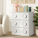 3 Drawer Chest Bedroom Dresser Storage Cabinet Nightstand Pink & White