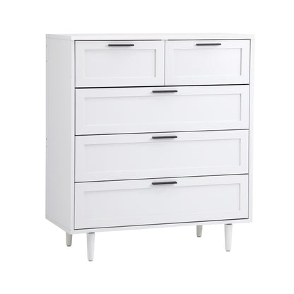 5 Chest of Drawers Dresser Tallboy White
