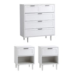 Chest of Drawers and 2 Bedside Tables Bedroom Set