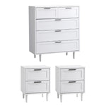 Chest of Drawers and 2 Bedside Tables Bedroom Set