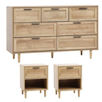 Chest of Drawers and 2 Bedside Tables Bedroom Set