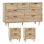 Chest of Drawers and 2 Bedside Tables Bedroom Set