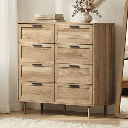 8 Drawer Tallboy Dresser Natural Wood | HomeAndLiving