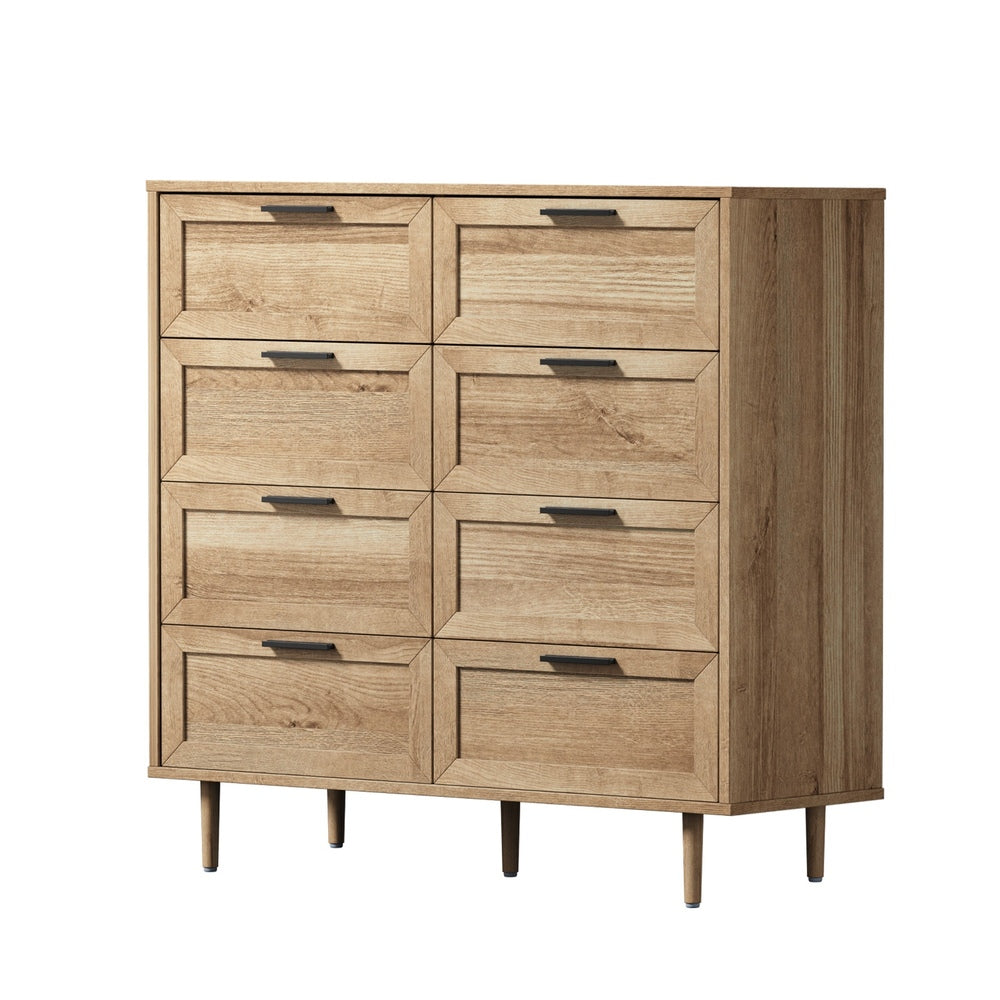8 Drawer Tallboy Dresser Natural Wood | HomeAndLiving