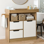 Baby Changing Table Nursery Storage Cabinet With Drawers And Shelves