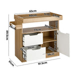 Baby Changing Table Nursery Storage Cabinet With Drawers And Shelves