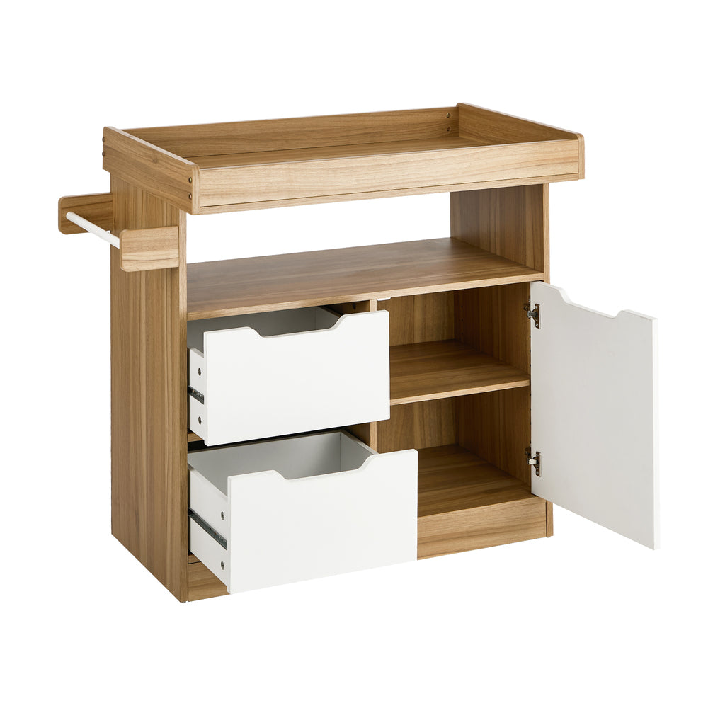 Baby Changing Table Nursery Storage Cabinet With Drawers And Shelves