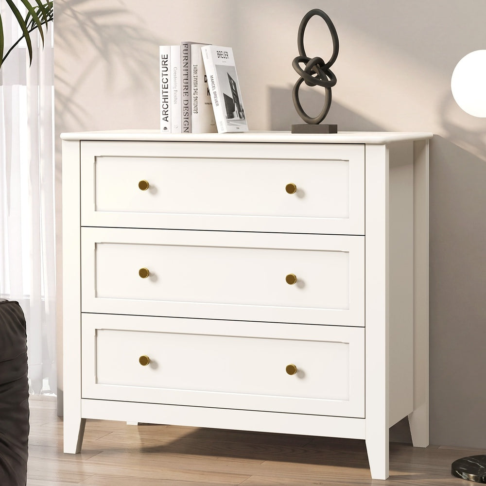 White Chest Of Drawers Metal Handle 80x39.5x75cm
