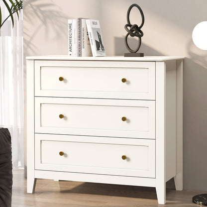 White Chest Of Drawers Metal Handle 80x39.5x75cm