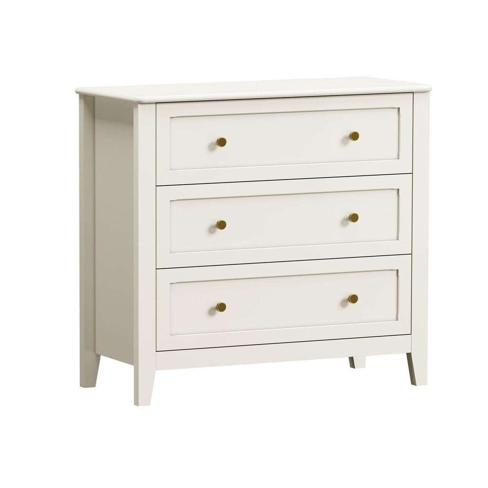 White Chest Of Drawers Metal Handle 80x39.5x75cm