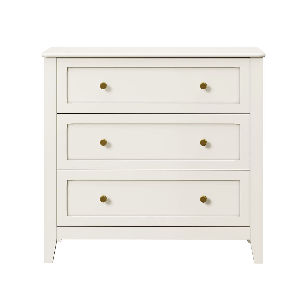 White Chest Of Drawers Metal Handle 80x39.5x75cm