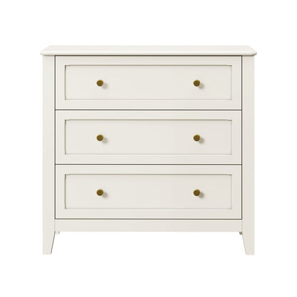 White Chest Of Drawers Metal Handle 80x39.5x75cm